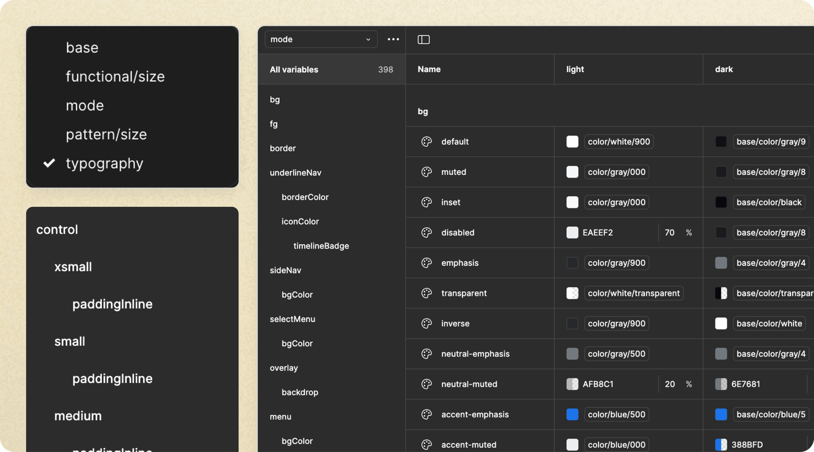 RetroGlitch design tokens — light and dark mode color variables